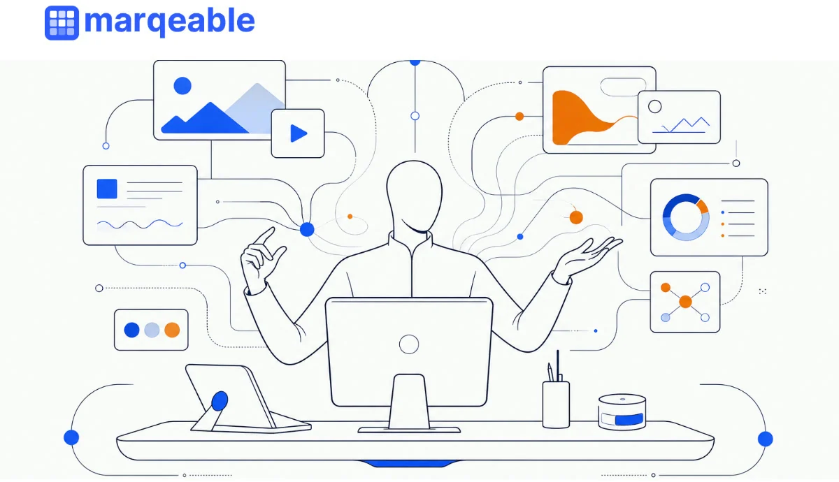 Marqeable-branded illustration used in the email shown in the product tour
